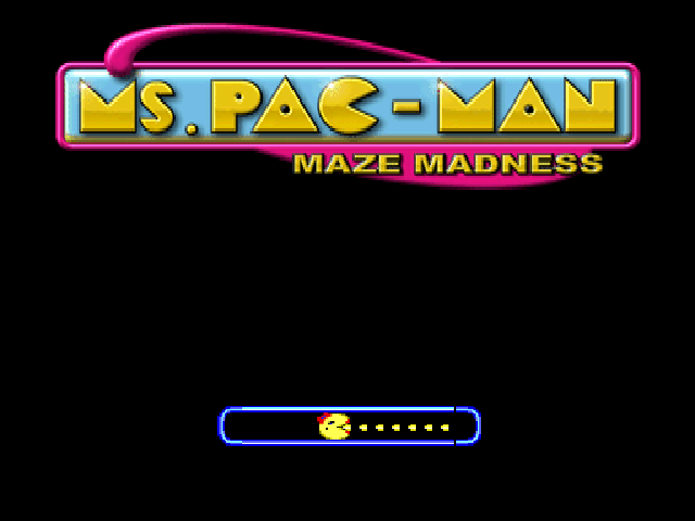 Ms. Pac-Man Maze Madness title screen for Playstation